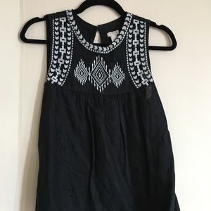 JCREW EMBROIDERED WOVEN TANK
